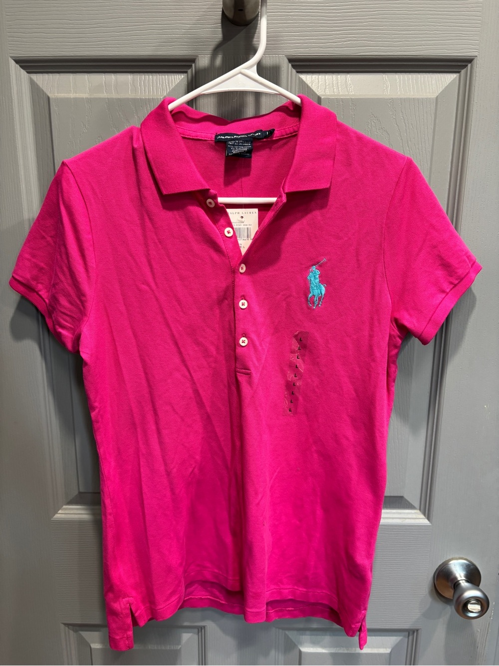 Ralph Lauren Hot Pink Polo with Turquoise Pony